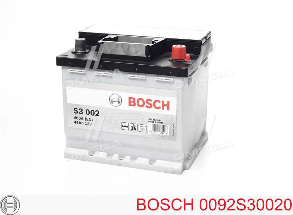 0 092 S30 020 BOSCH S3 S3 002 Batterie 12V 45Ah 400A B13 L1