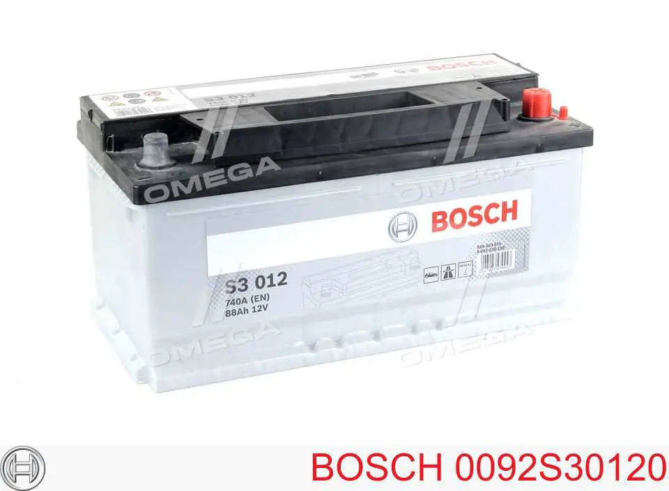 Аккумулятор Bosch S3 88 А/ч 12 В B13 0092S30120