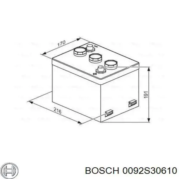 0092S30610 Bosch bateria recarregável (pilha)