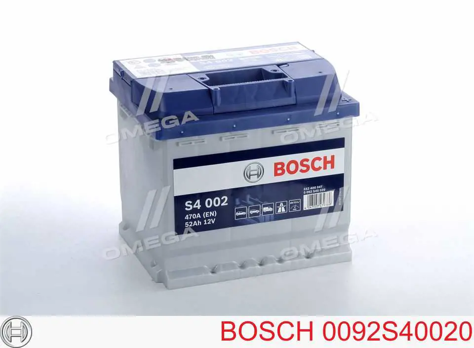 Аккумулятор Bosch S4 Silver 52 А/ч 12 В B13 0092S40020