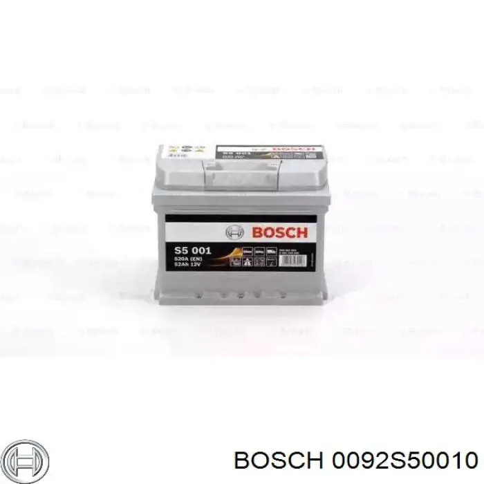 Аккумулятор Bosch S5 Silver Plus 52 А/ч 12 В B13 0092S50010