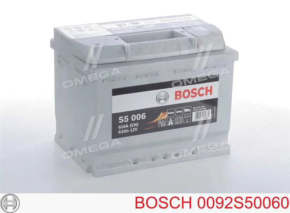 Аккумулятор Bosch S5 Silver Plus 63 А/ч 12 В B13 0092S50060