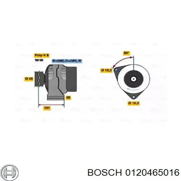 0120465016 Bosch генератор