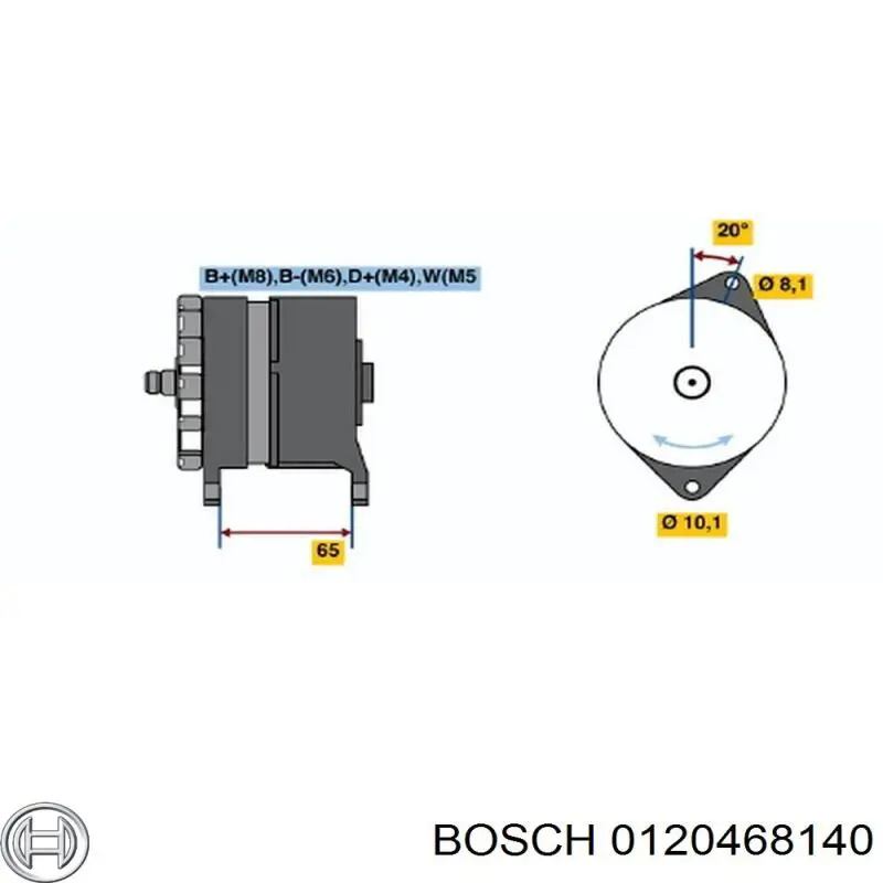 Генератор 0120468140 Bosch