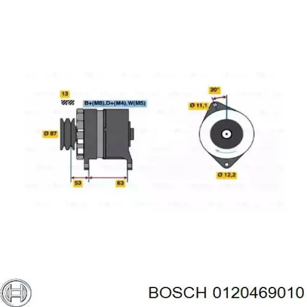 Генератор 0120469010 Bosch