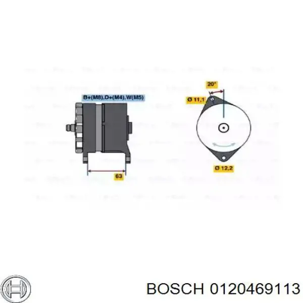 Генератор 0120469113 Bosch