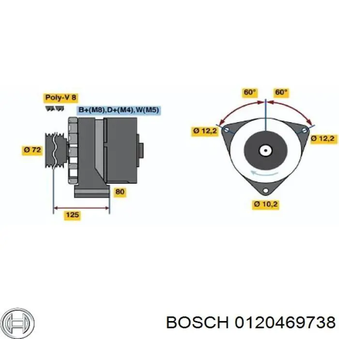 0120469738 Bosch генератор