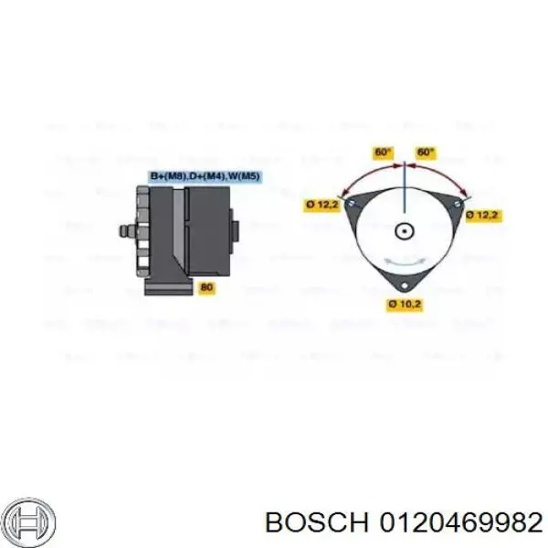 Генератор автомобиля Bosch 0120469982