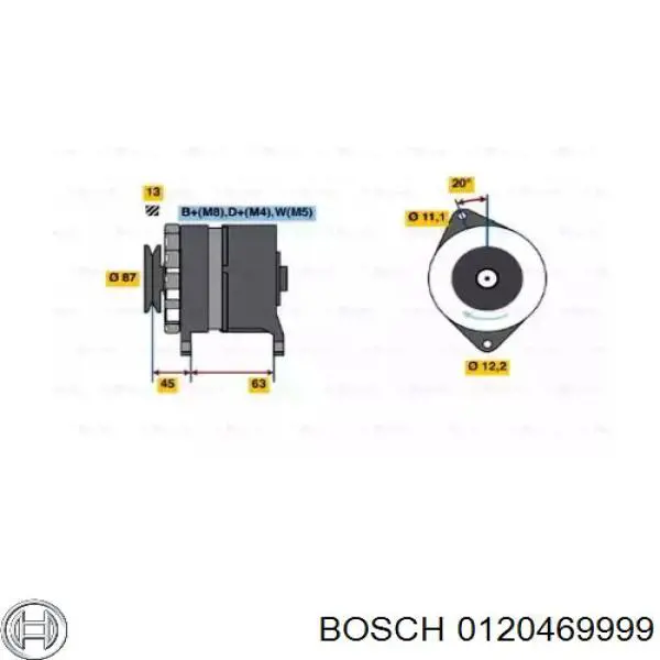 Генератор 0120469999 Bosch