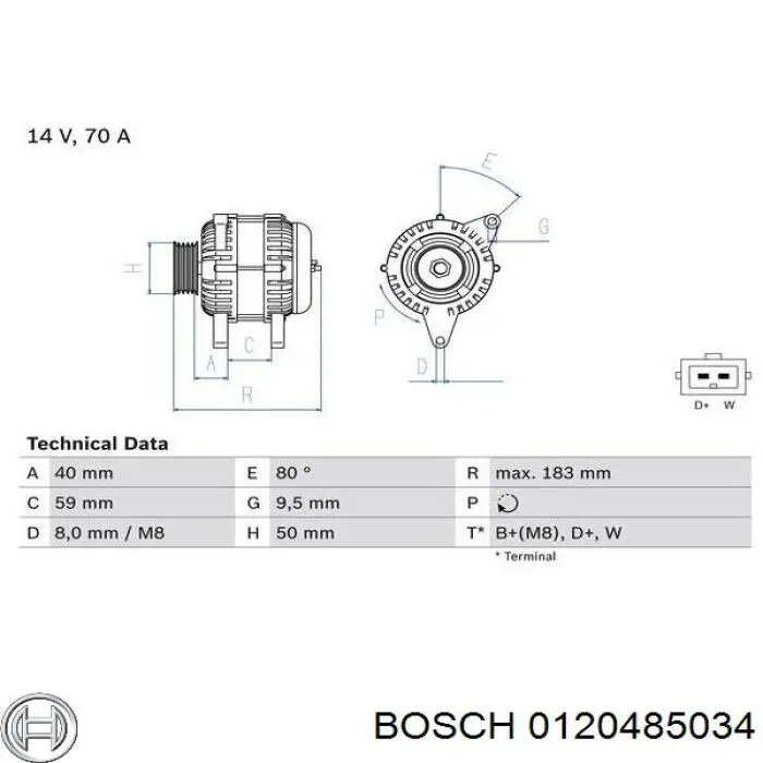 0120485034 Bosch генератор