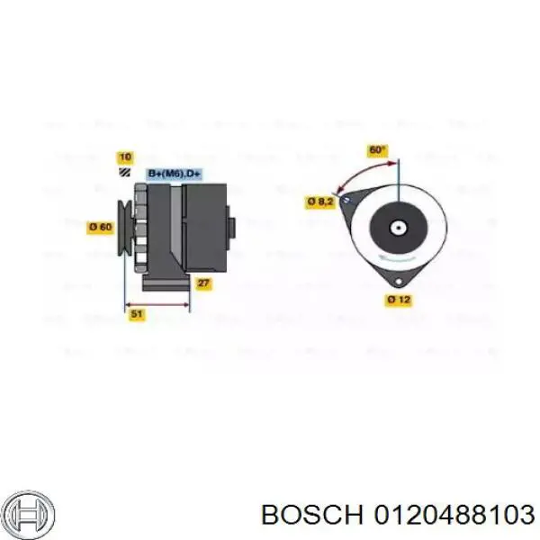 Генератор 0120488103 Bosch