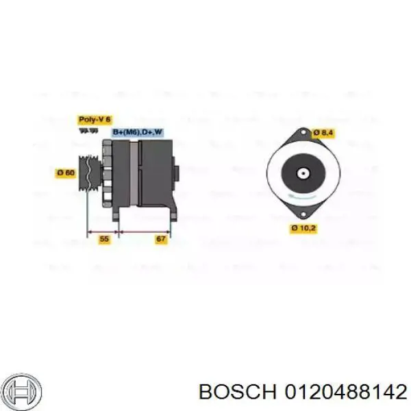 Генератор 0120488142 Bosch