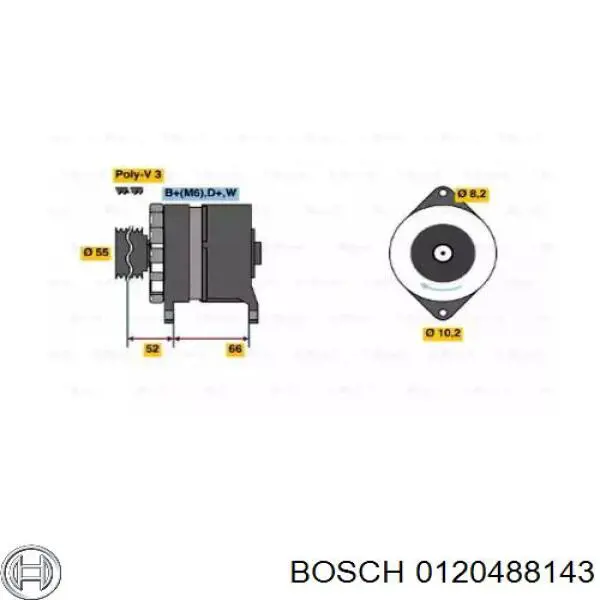 Генератор 0120488143 Bosch