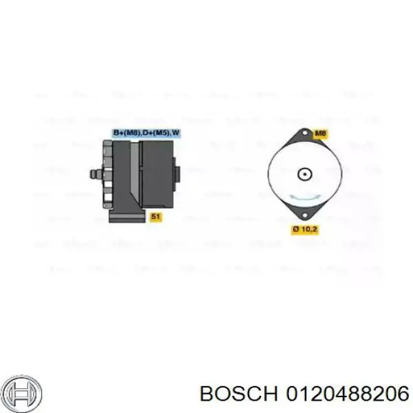 Генератор 0120488206 Bosch