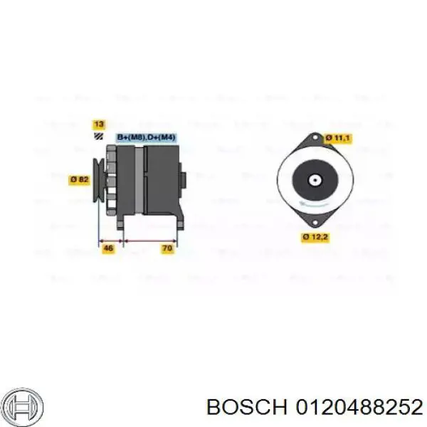 Генератор 0120488252 Bosch