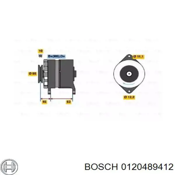 Генератор 0120489412 Bosch