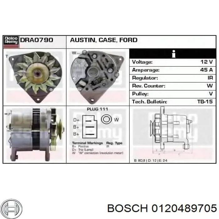 0120489705 Bosch Генератор автомобильный