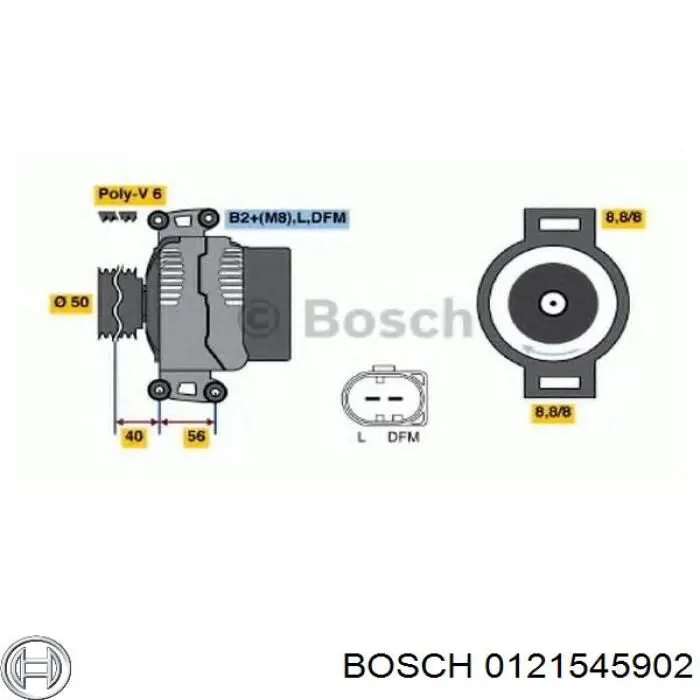 Автомобильный генератор Bosch 0121545902 цена, от 101.35 USD