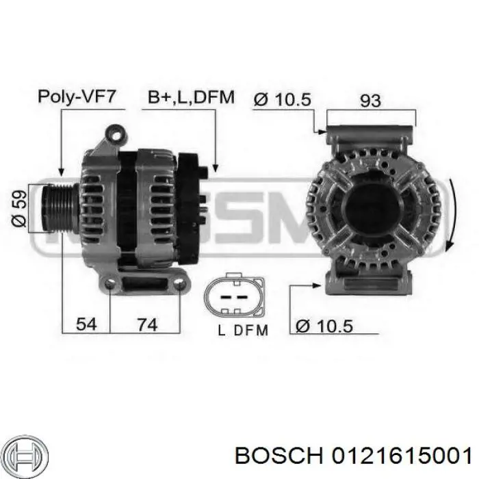 0121615001 Bosch генератор