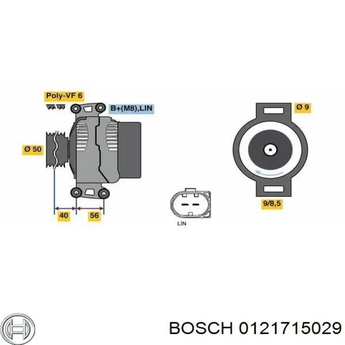 Автомобильный генератор Bosch 0121715029 цена, от 219.73 USD