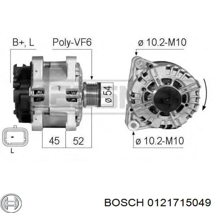 Генератор 0121715049 Bosch