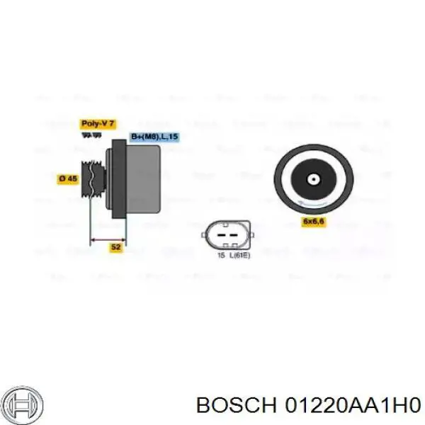 Alternador 01220AA1H0 Bosch