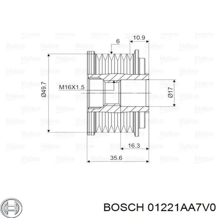 Инерционный шкив Bosch 01221AA7V0 цена, от 28.39 USD
