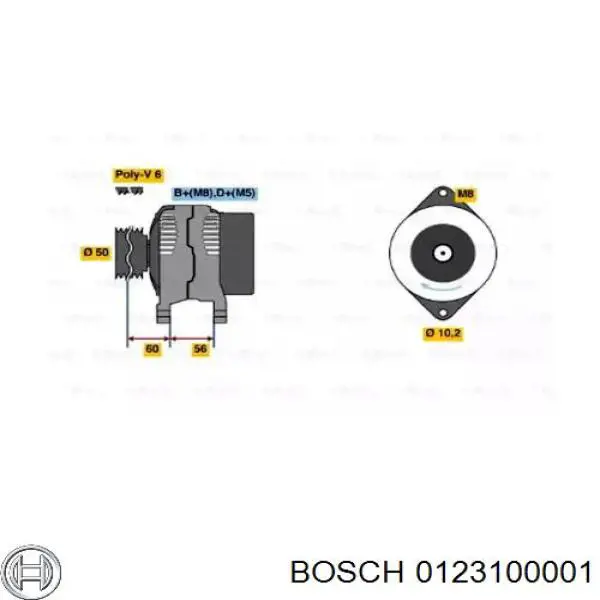 0123100001 Bosch генератор