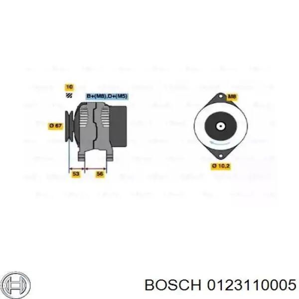 Генератор 0123110005 Bosch