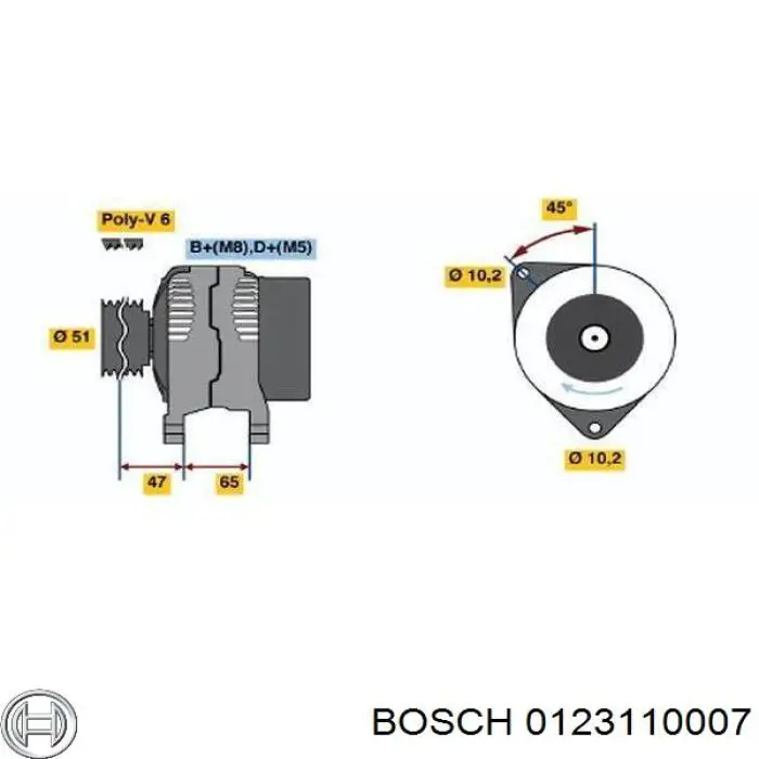 Генератор 0123110007 Bosch