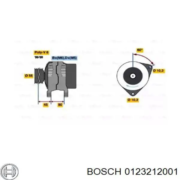 Автомобильный генератор Bosch 0123212001 цена, от 56.24 USD