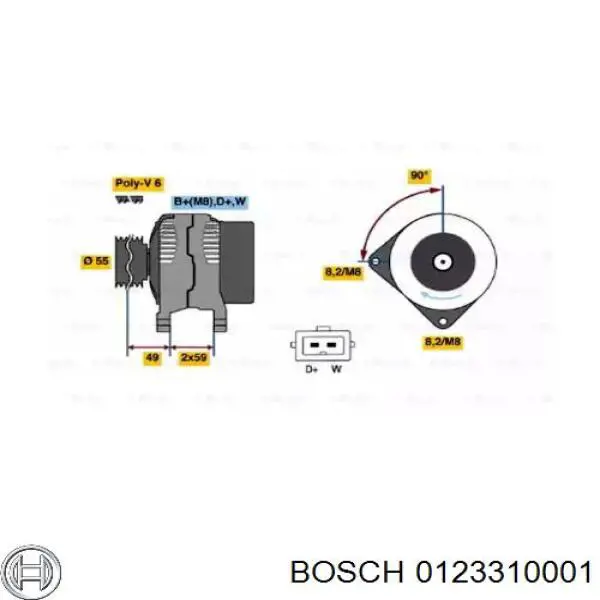 Автомобильный генератор Bosch 0123310001 цена, от 63.35 USD