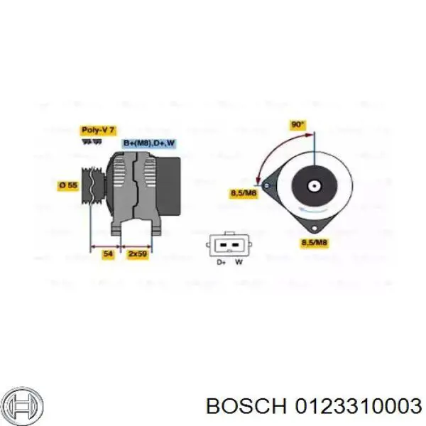 0123310003 Bosch генератор