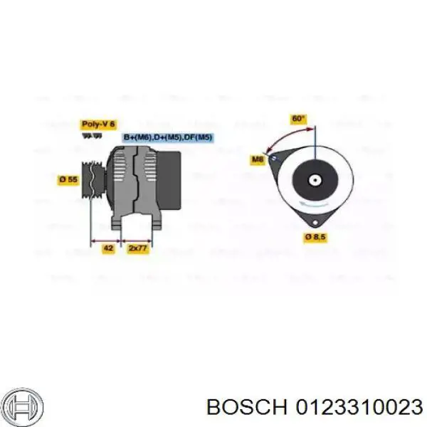 Автомобильный генератор Bosch 0123310023 цена, от 59.06 USD