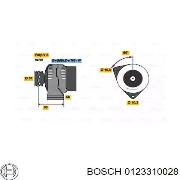 Генератор 0123310028 Bosch