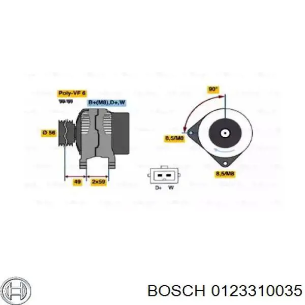 Генератор 0123310035 Bosch