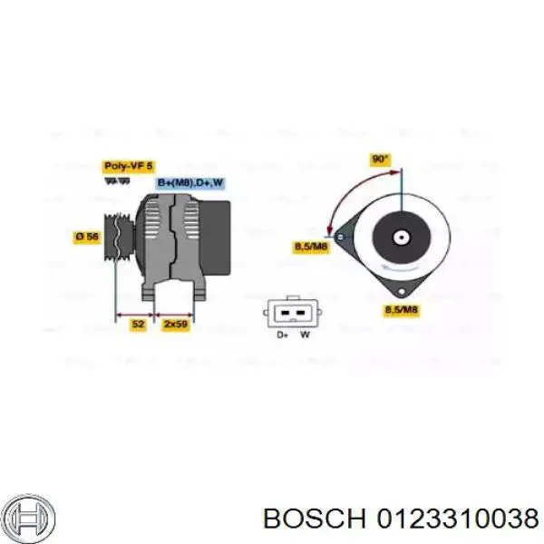 0123310038 Bosch генератор