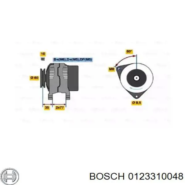 0123310048 Bosch генератор
