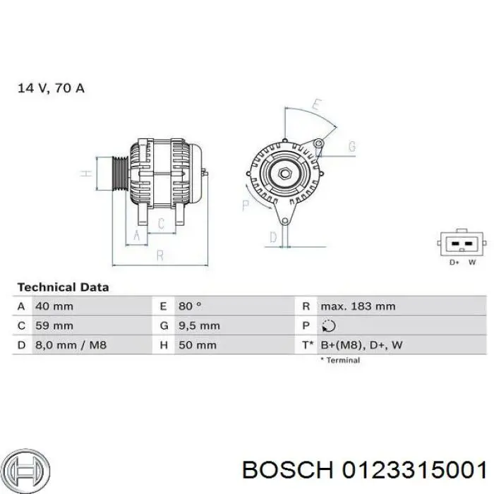 0123315001 Bosch генератор