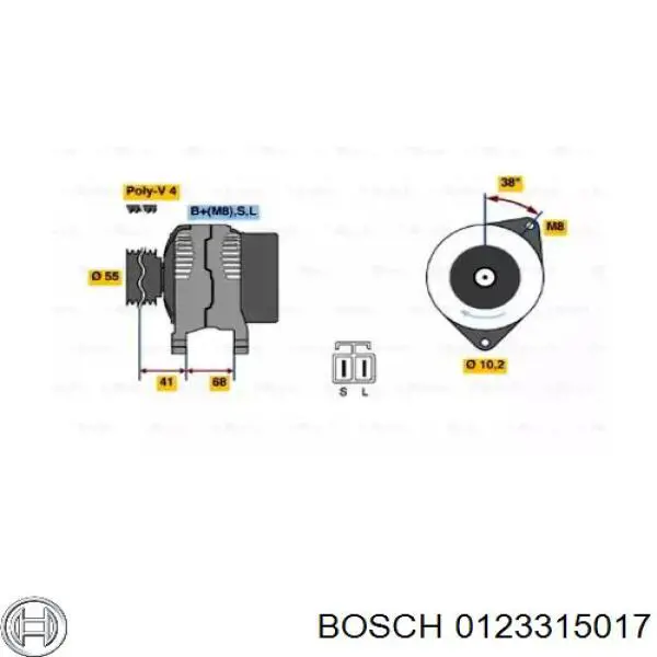 0 123315017 Bosch генератор