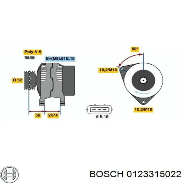 0123315022 Bosch Генератор автомобильный