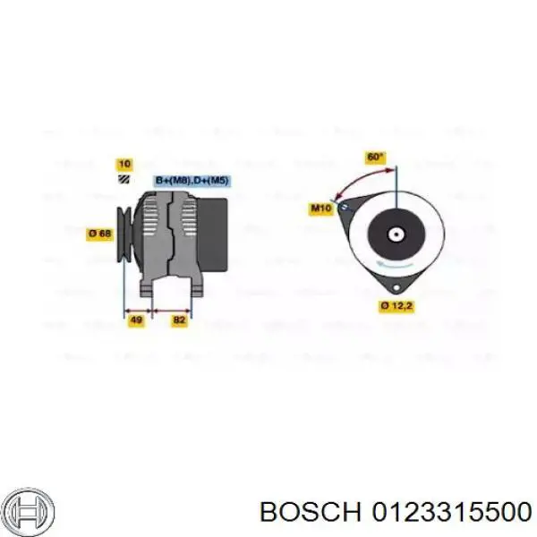 Генератор 0123315500 Bosch