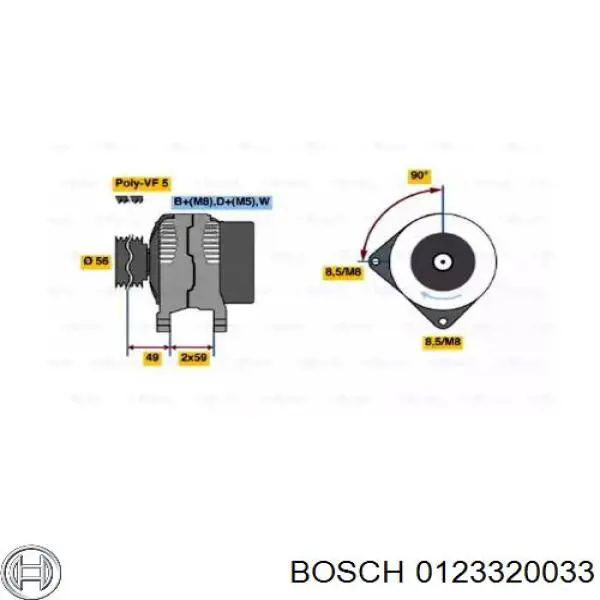 Генератор 0123320033 Bosch