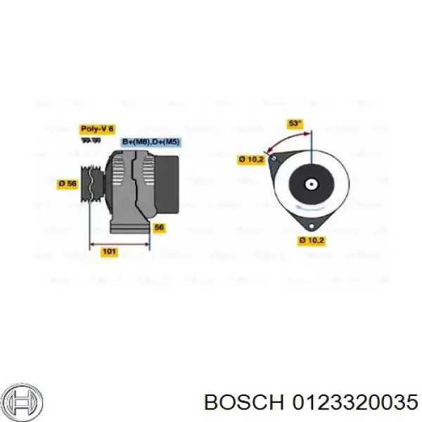 Alternador 0123320035 Bosch