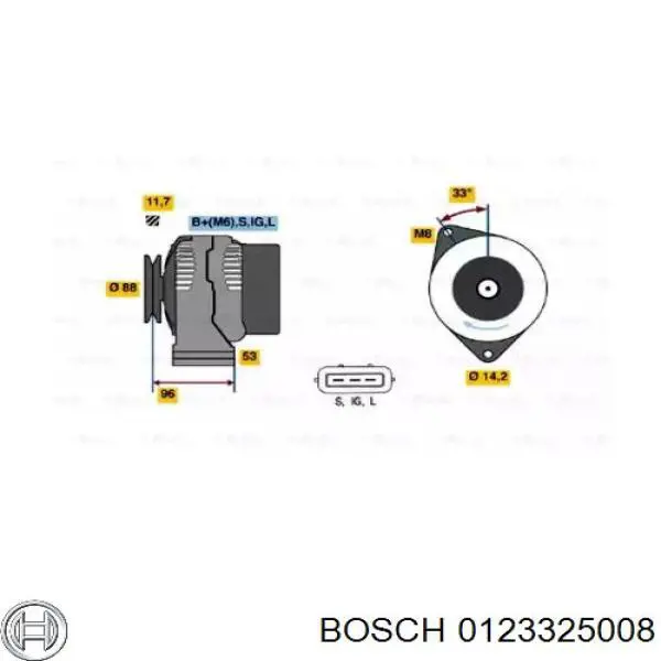 0123325008 Bosch генератор