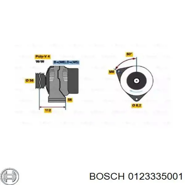 0123335001 Bosch генератор