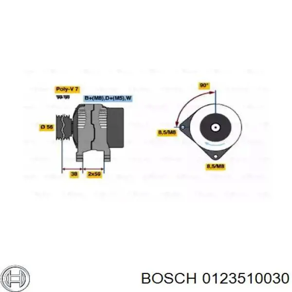 0123510030 Bosch генератор
