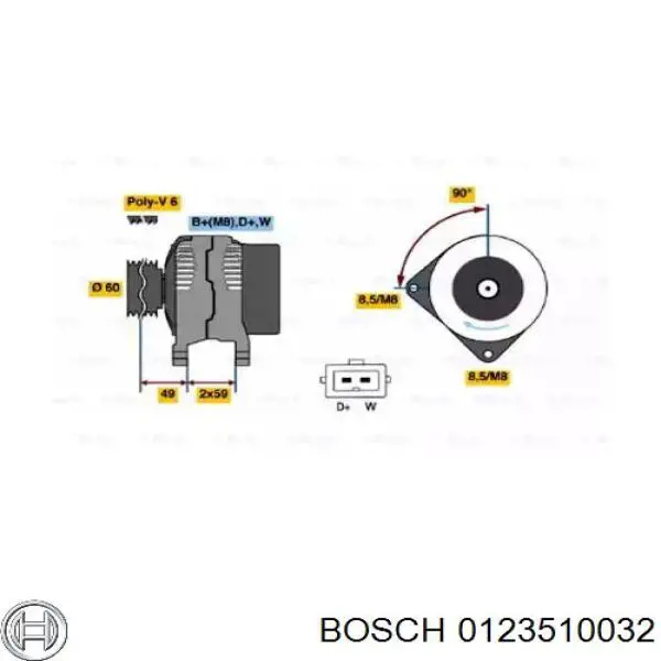 0123510032 Bosch генератор