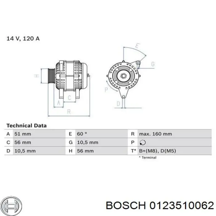 0123510062 Bosch генератор