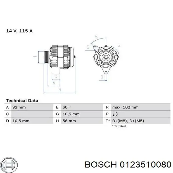 0123510080 Bosch Генератор автомобильный